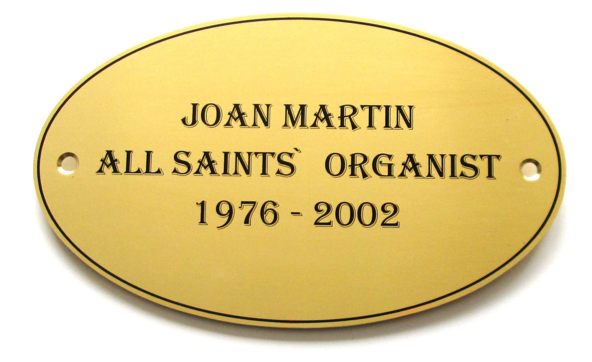 Oval Plaques BRASS PLAQUES